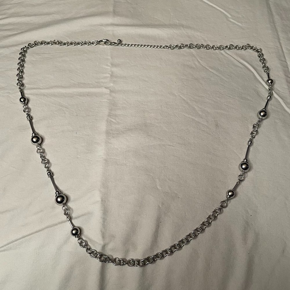 Long Silver Necklace